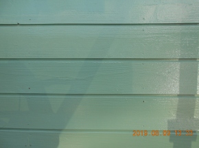 安曇野市の住宅/外壁木板塗装　上塗り塗装画像.1