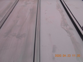 安曇野市の物置/トタン屋根塗装 ケレン工事画像.1